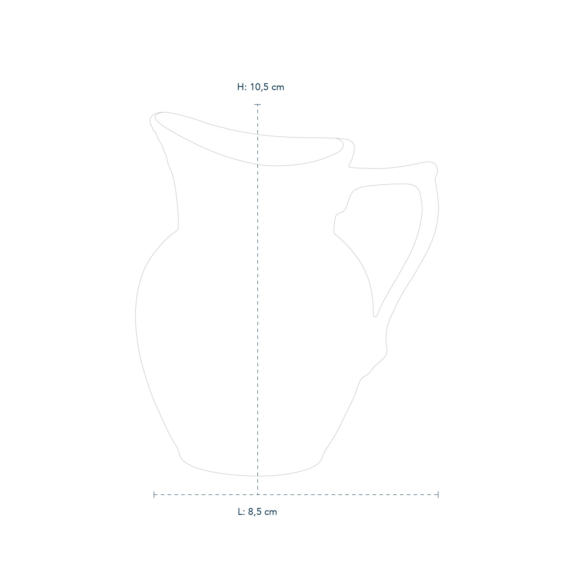 Line drawing of White Fluted Half Lace White Fluted Half Lace Cream Jug 17 cl